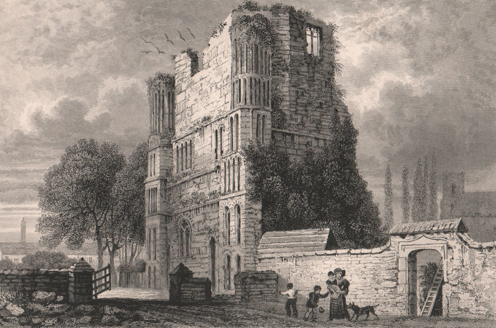 St. Mary’s Abbey (Malling Abbey), Kent. SHEPHERD 1829 old antique print